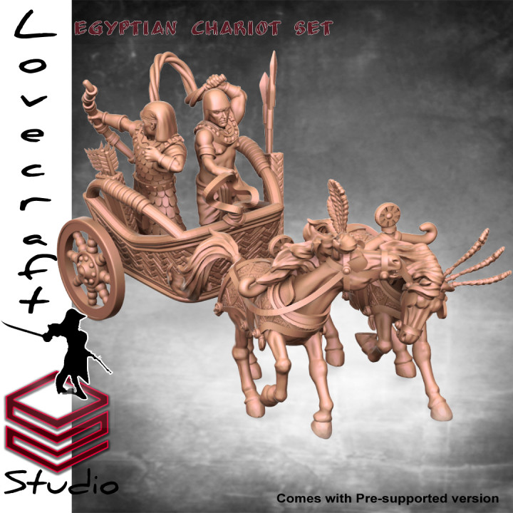 carro giocattoli Giochi antico deserto Egitto egiziano gara cavallo auriga avventure nel 3D print model - Mito3D
