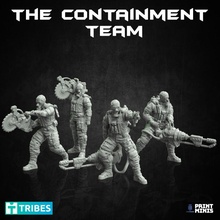 containment team troops - outbreak collection toys & games sci-fi military soldiers squad warriors dieselpunk killteam flamethrower 3d print model - Mito3D