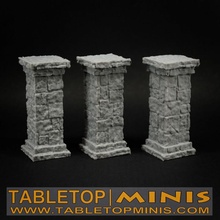 pedra pilares brinquedos jogos tijolos coluna dragões masmorras mini miniaturas pilar suporte quadrado adereços miniatura tampo mesa minis retangular dnd 3d print model - Mito3D