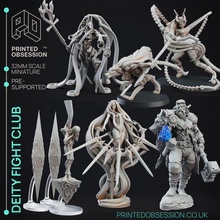 deity fight club - 7 detailed avatars presupported rules & ilustrated 32mm scale toys games 3d 40k creature dragons fantasy game gaming hell kickstarter mini models monster printing rpg warhammer miniature mars pc printed tabletop fury cyberpunk supports 3d print model - Mito3D