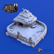 medievale maiale jan giocattoli Giochi penna fantasia Casa terreno capanna zona Maiale Wightwood 3d print model - Mito3D