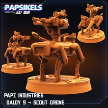 papz industries daloy 9 scout drone toys & games dog droid gun machine mech bot sentry spot 3d print model - Mito3D