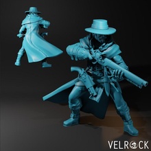 male darkheart hunter rifle presupported toys & games fantasy gothic horror human pirate pistol victorian sniper d&d rogue dnd dungeons dragons blackheart musket gunslinger supported 3d print model - Mito3D