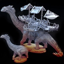longo pescoço dinossauro domesticado plataforma caminhando brinquedos jogos Dragão fantasia monstro companheiro pré histórico tampo mesa braquiossauro 5e tradição enredo 3d print model - Mito3D