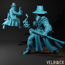 male darkheart mage casting fireball presupported toys & games fantasy gothic horror human victorian wizard warlock d&d rogue dnd plague dungeons dragons blackheart sorcerer supported doctor 3d print model - Mito3D