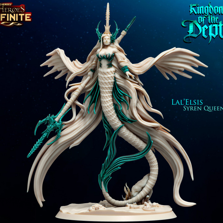 l 39 elsis syren Regina giocattoli Giochi epico fantasia pesce kraken mini modello oceano rpg mare squalo profondità miniatura gioco tavolo base ruolo eroi guerra prigione d 3D print model - Mito3D