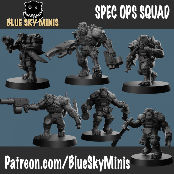 spec ops Jungs Spielzeuge Spiele Klaue 40k Axt Boss Grün Modell Ork Haut Krieg Kriegshammer Blut Junge Miniatur Werkstatt Leistung wh40k 32mm Kommando 3D print model - Mito3D