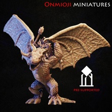 dark knight wyvern pre-supported toys & games dragon hero miniature wargame chaos 10mm 3d print model - Mito3D