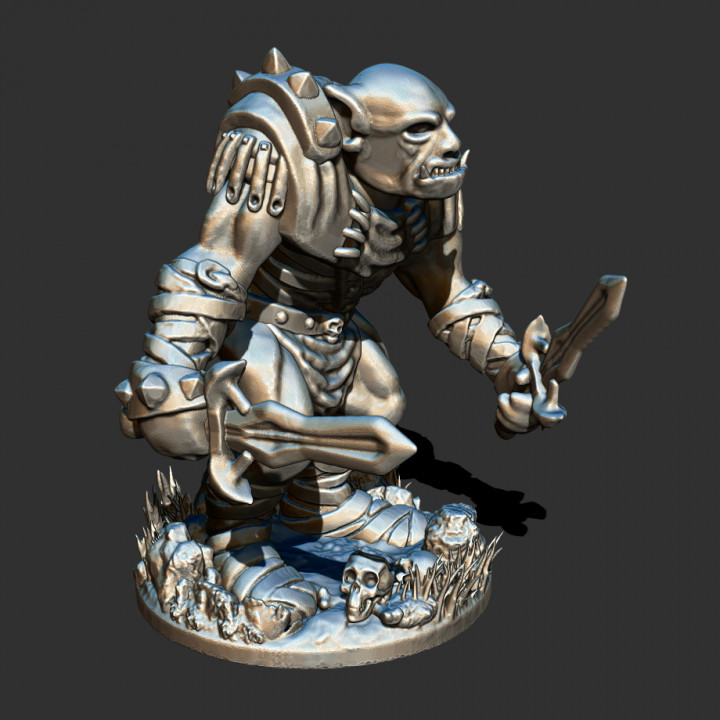 orc força mágica maça espada brinquedos jogos 28mm 3D print model - Mito3D