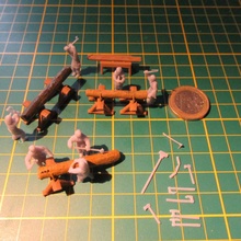 medieval carpinteros cerco ingenieros juguetes juegos construcción vikingos trebuchet tripulación naval 3d print model - Mito3D