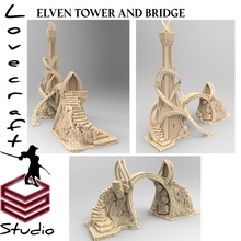 elven tower bridge set toys & games building 3d print model - Mito3D