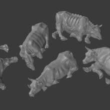 dead cows toys & games dragons dungeons miniatures tabletop pathfinder casualty rolepaying 3d print model - Mito3D