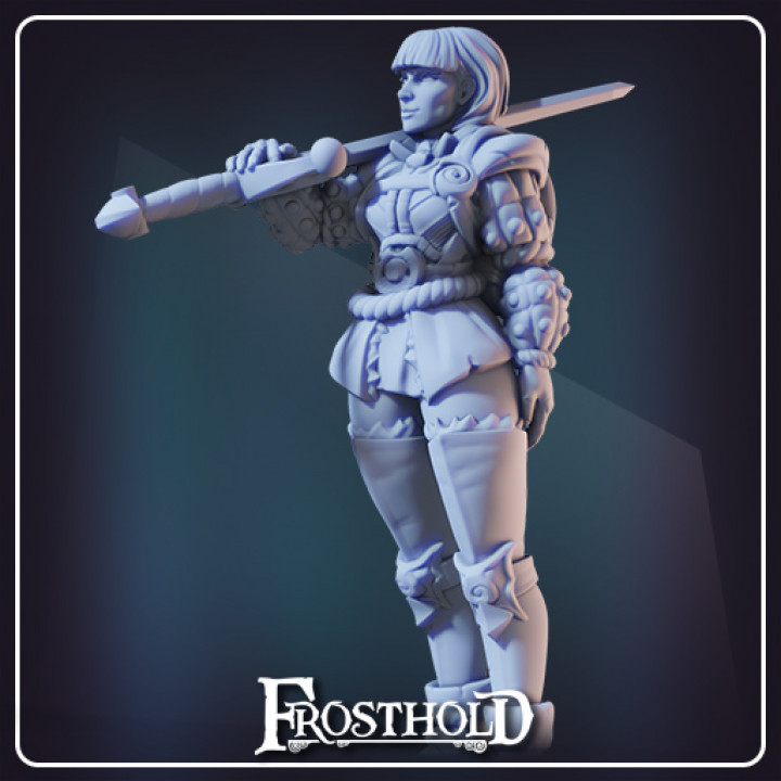 calin dread - bountyhunter toys & games fantasy fighter mini rpg tabletop d&d dnd frosthold 3D print model - Mito3D