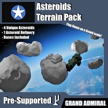 sci-fi ships terrain pack - asteroids presupported toys & games alien game gaming space scifi tabletop asteroid spaceships 3d print model - Mito3D