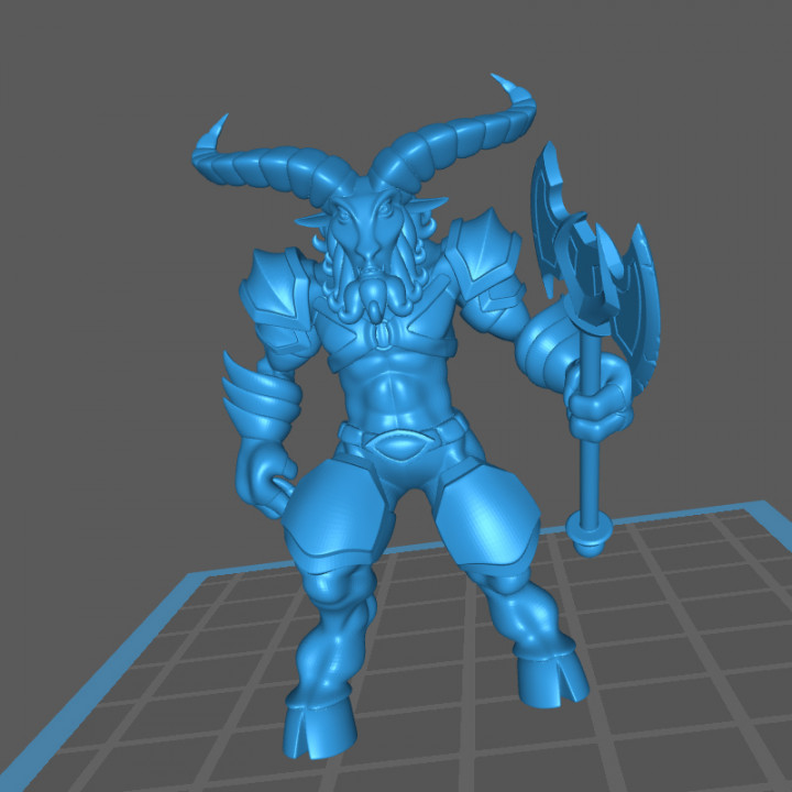 beastman - goat-man warrior chaos toys & games creature dragons dungeons monster warhammer goat dnd 3D print model - Mito3D