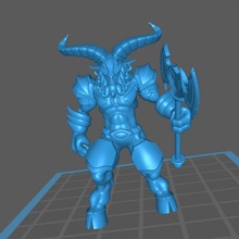 beastman goat man Guerreiro caos brinquedos jogos criatura dragões masmorras monstro martelo guerra bode dnd 3d print model - Mito3D