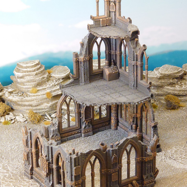 Gotico scifi rovine giocattoli Giochi terreno wargaming warhammer gioco guerra warhammer40k rovinare terrain 3D print model - Mito3D