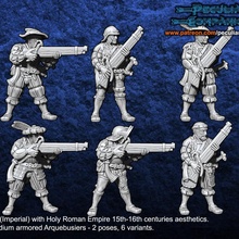 imparatorluk germanik Arquebusiers oyuncaklar oyunlar fantezi savaş oyunları 28mm 3d print model - Mito3D