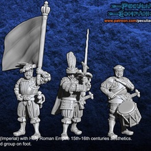 Empire germanique commander groupe pied jouets Jeux fantaisie jeux guerre 28mm 3d print model - Mito3D