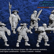 Empire germanique ogres landskenchts jouets Jeux fantaisie jeux guerre 28mm 3d print model - Mito3D
