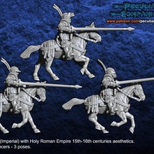empire germanic - demilancers light medium cavalry toys & games fantasy wargames 28mm 3d print model - Mito3D