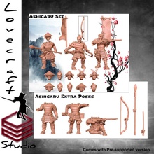 Ashigaru einstellen Spielzeuge Spiele Soldaten mehrteilig asiatisch asiatische Abenteuer 3d print model - Mito3D