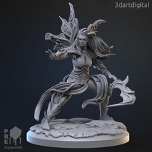 faerie warrior female toys & games miniatures minis 3dartdigital 3d print model - Mito3D
