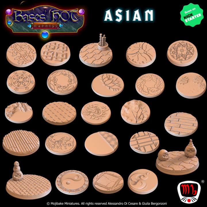 ancient asian custom bases hot madness ks campaign toys & games modular base mojibake 3D print model - Mito3D