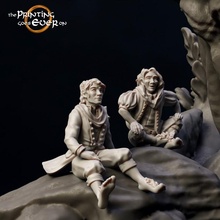 sitting halflings - presupported toys & games fantasy figure mini small wargaming warhammer child miniature lotr happy tabletop 28mm dnd frostgrave skirmish halfling 5e pre-supported 3d print model - Mito3D