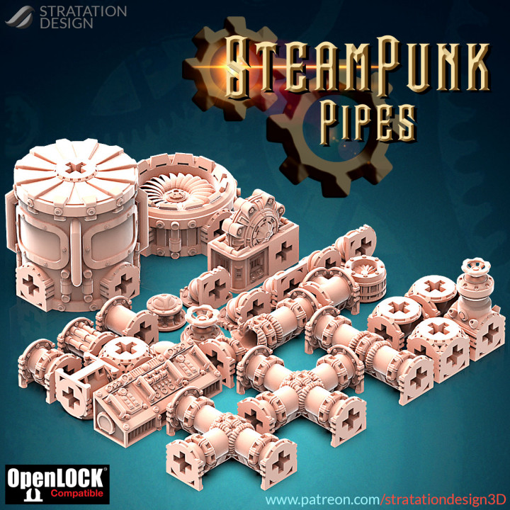 steampunk pipes toys & games rpg warhammer boardgame tabletop decor wargame dungeon 3D print model - Mito3D