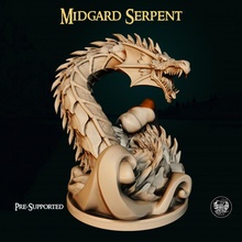 Midgard serpente brinquedos jogos viking dnd pre supported Valhalla apoiado high detaild alta fantasia jardim 3d print model - Mito3D