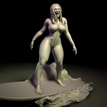 carol - surfer girl toys & games smile woman happy surf pinup laughing surfboard summertime 3d print model - Mito3D