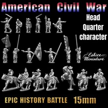 tête trimestre personnage épique l'histoire bataille américain civil guerre 15mm échelle jouets Jeux figurines miniature jeu eskice 3d print model - Mito3D