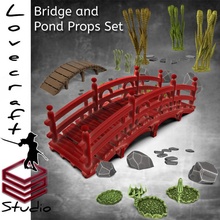 bridge pond props set toys & games river asian asianadventures gunzei 3d print model - Mito3D