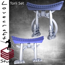 torii impostato giocattoli Giochi cancello asiatico avventure asiatiche 3d print model - Mito3D