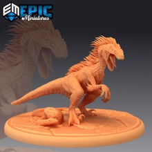 raptor alpha ancient hunting dinosaur jurassic reptile toys & games fantasy medieval monster rpg warhammer enemy tabletop velociraptor dungeon dnd hairy pathfinder npc pre-supported supported pre 3d print model - Mito3D
