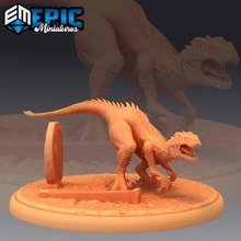 raptor curious ancient hunting dinosaur jurassic reptile toys & games dino fantasy lizard medieval monster rpg warhammer enemy tabletop dungeon dnd pathfinder npc pre-supported supported pre 3d print model - Mito3D