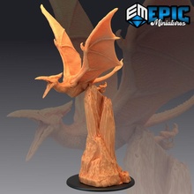 pterosaur ancient flying dinosaur jurassic raptor bird toys & games dino fantasy medieval monster rpg warhammer enemy tabletop dungeon dnd winged pathfinder npc pre-supported supported pre 3d print model - Mito3D