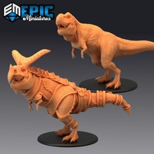 tyrannosaurus rex ancient armored dinosaur jurassic hunter t-rex toys & games dino fantasy medieval monster rpg warhammer enemy tabletop dungeon dnd pathfinder npc pre-supported supported pre 3d print model - Mito3D