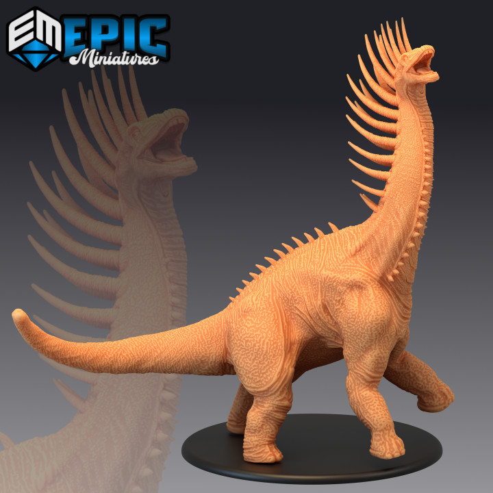 Hals Dinosaurier uralt Saurus runter jurassisch Riese versetzt Dino Spielzeuge Spiele Fantasie mittelalterlich Monster Rollenspiel Kriegshammer Feind Tischplatte 3D print model - Mito3D