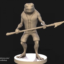 Frosch Krieger Spielzeuge Spiele Kreatur Fantasie dnd Pfadfinder 3d print model - Mito3D