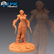 elven huntress female barbarian elf ancient elvish tribe toys & games fantasy girl medieval monster rpg warhammer woman enemy tabletop dungeon dnd pathfinder npc pre-supported supported pre 3d print model - Mito3D