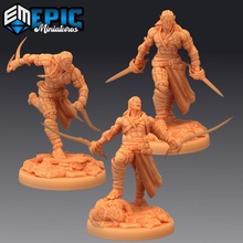 elven barbarian set male elf hunter ancient elvish tribe toys & games fantasy monster rpg warhammer enemy tabletop dungeon dnd medival npc pre-supported supported pre apthfinder 3d print model - Mito3D