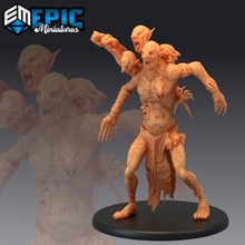 diretroll multi testa troll antenato antico terribile grotta incontrare giocattoli Giochi fantasia medievale mostro rpg warhammer nemico tavolo prigione 3d print model - Mito3D