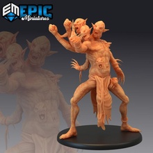 diretroll summoning multi head troll ancestor ancient dire cave encounter toys & games fantasy medieval monster rpg warhammer enemy tabletop dungeon dnd pathfinder npc pre-supported supported pre 3d print model - Mito3D