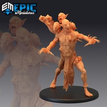 diretroll attaccare multi testa troll antenato antico terribile grotta incontrare giocattoli Giochi fantasia medievale mostro rpg warhammer nemico tavolo prigione 3d print model - Mito3D