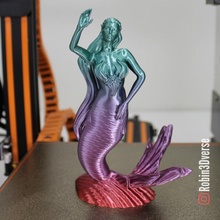 mermaid support free remix & garden creature dragons dungeons fantasy game gaming mini rpg support-free woman miniature mythic aquatic supportfree tabletop myth dnd humanoid robin3dverse 3d print model - Mito3D