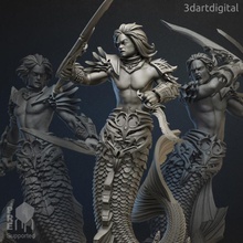 merfolk guerreiros masculino 6pc brinquedos jogos 3d print model - Mito3D