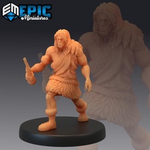 caveman bone ancient cave human ancestor man neanderthal toys & games fantasy medieval monster rpg warhammer enemy tabletop dungeon encounter dnd pathfinder npc pre-supported supported pre 3d print model - Mito3D