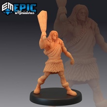 caveman club ancient cave human ancestor man neanderthal toys & games fantasy medieval monster rpg warhammer enemy tabletop dungeon encounter dnd pathfinder npc pre-supported supported pre 3d print model - Mito3D